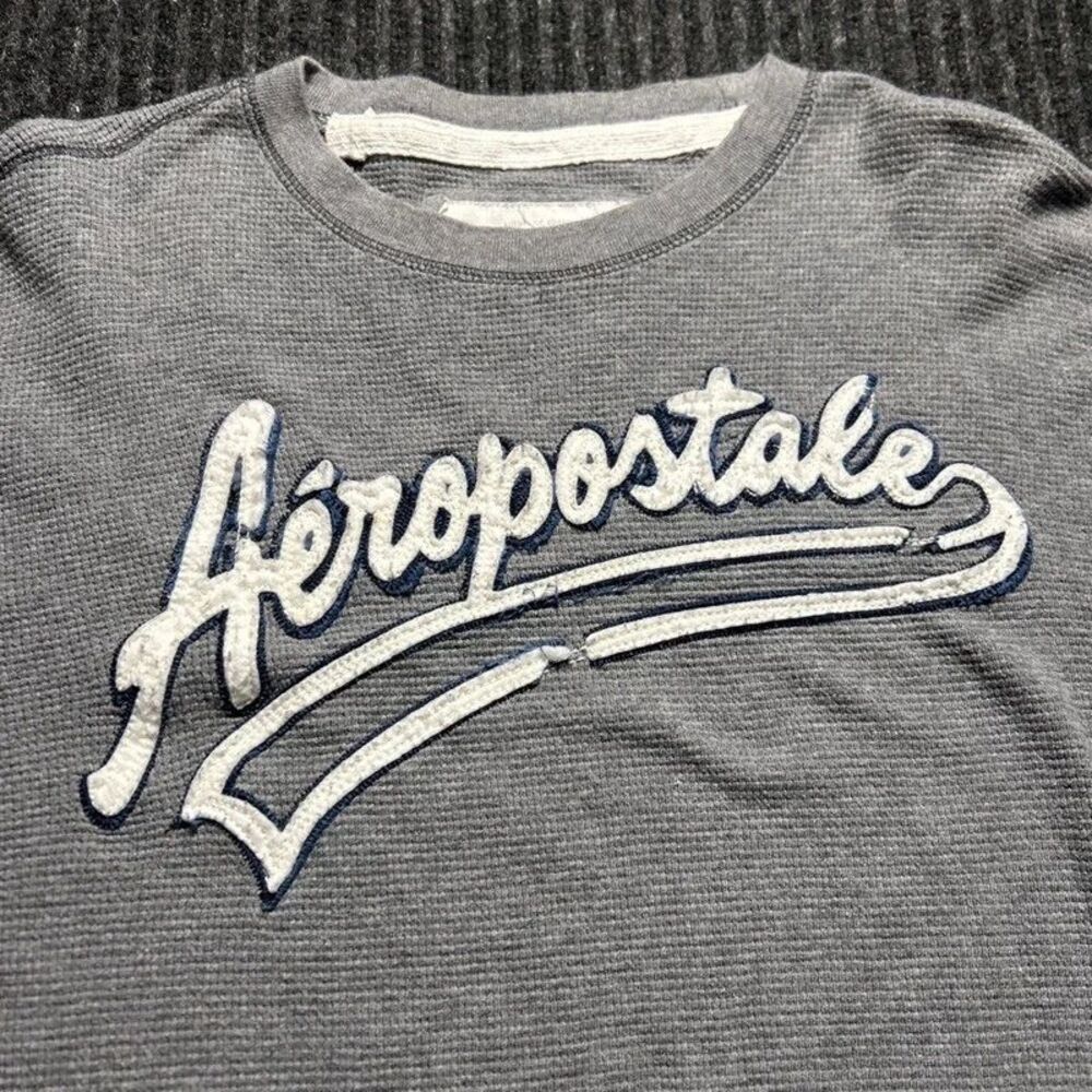 Aeropostale Gray Waffle Knit Thermal Long Sleeve XL
